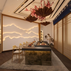 日式日韩餐厅3D模型下载